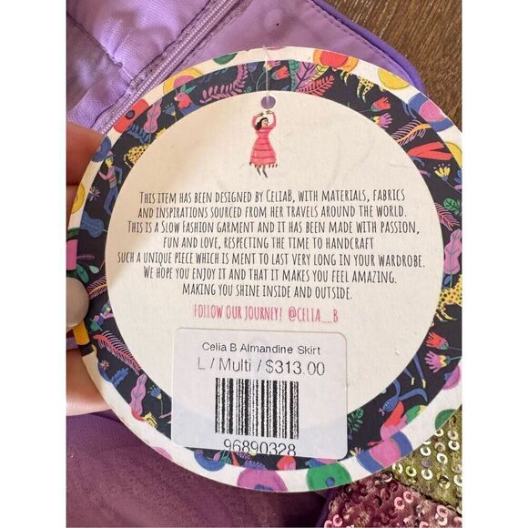 NWT CELIA B Almandine Midi Skirt in Sequins Size Large - Picture 6 of 10